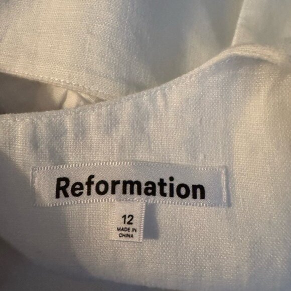 Reformation Brodie Linen Dress Size 12 White Fairycore Beachy Cruise Event New - Picture 5 of 9